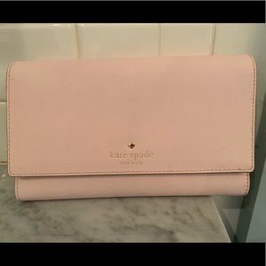 Kate Spade ♠️ Large Travel Wallet - Pink and Ivory - Lightly Loved